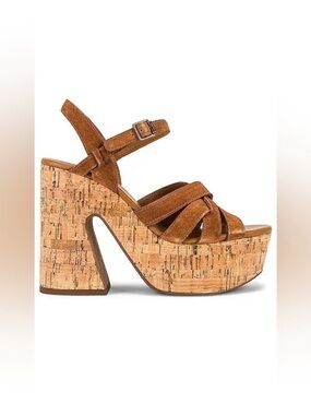 Free People Size 38.5 Lisbon Mary Jane Platform Sandals Cork Heels Strappy